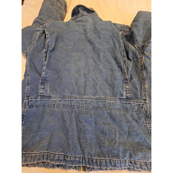 Eddie Bauer Men's Detroit Style Denim Jacket with Red Suede Lining Size Medium - Picture 8 of 9